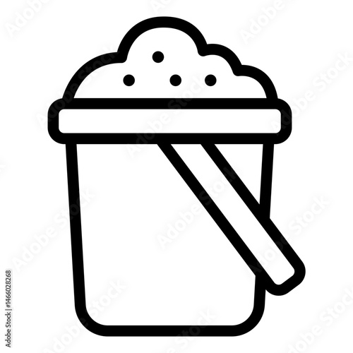 beach toy outline icon with slow travel sand bucket