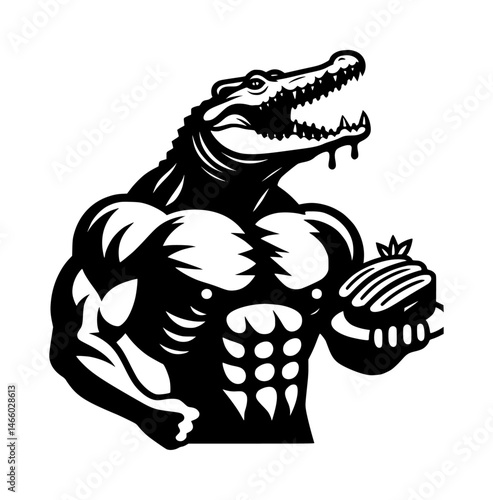 Crocodile head human body 