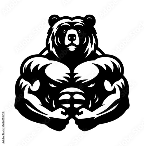 bear head human bodybuilder vector 