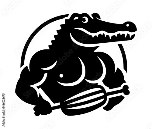 Crocodile head human body 