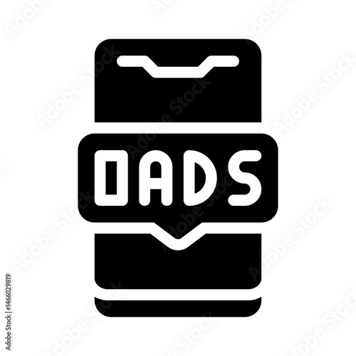 mobile advertising glyph icon