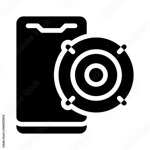 mobile advertising glyph icon
