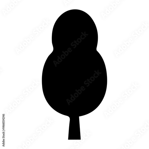 Diverse Tree Silhouette Collection, Coniferous, Deciduous, and Bare Branch in Vector Format, 
Black and White Vector Illustration, Variations of Tree Shapes from Broadleaf to Needle-leaf