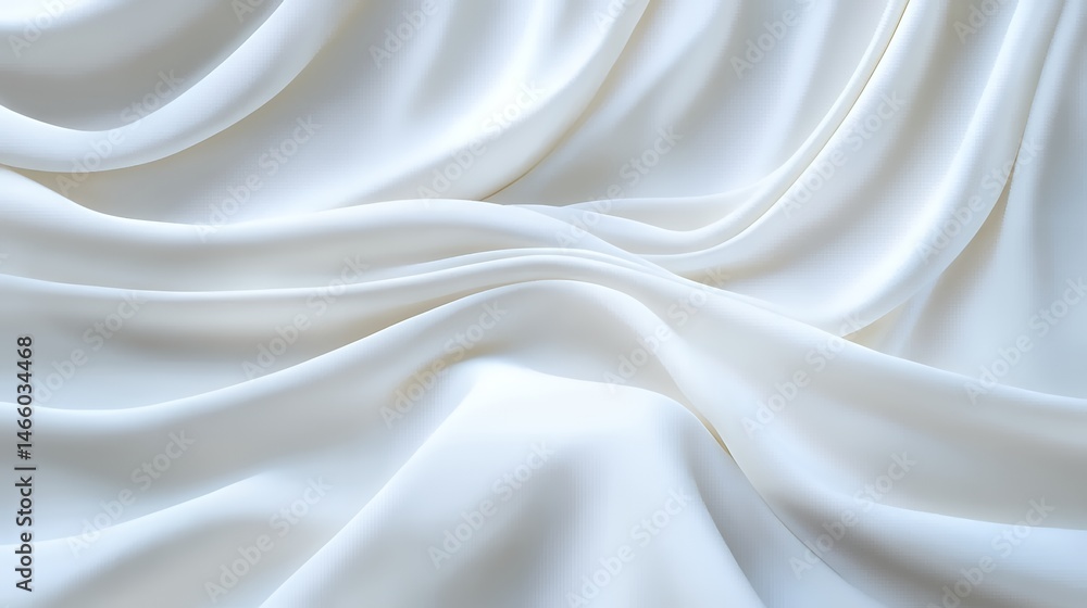Elegant White Fabric Flowing Smoothly in Soft Waves Elegant White Fabric Flowing Smoothly in Soft Waves