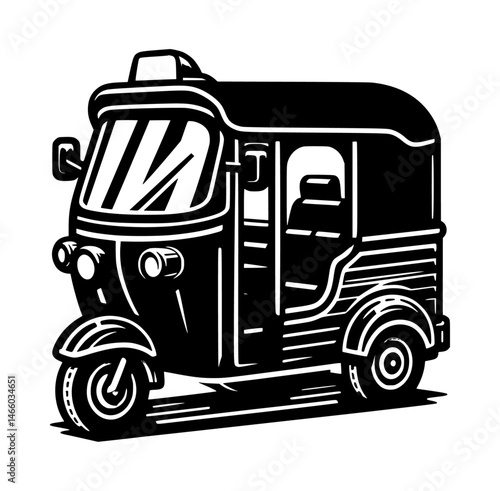 tuk tuk silhouette vector black transport