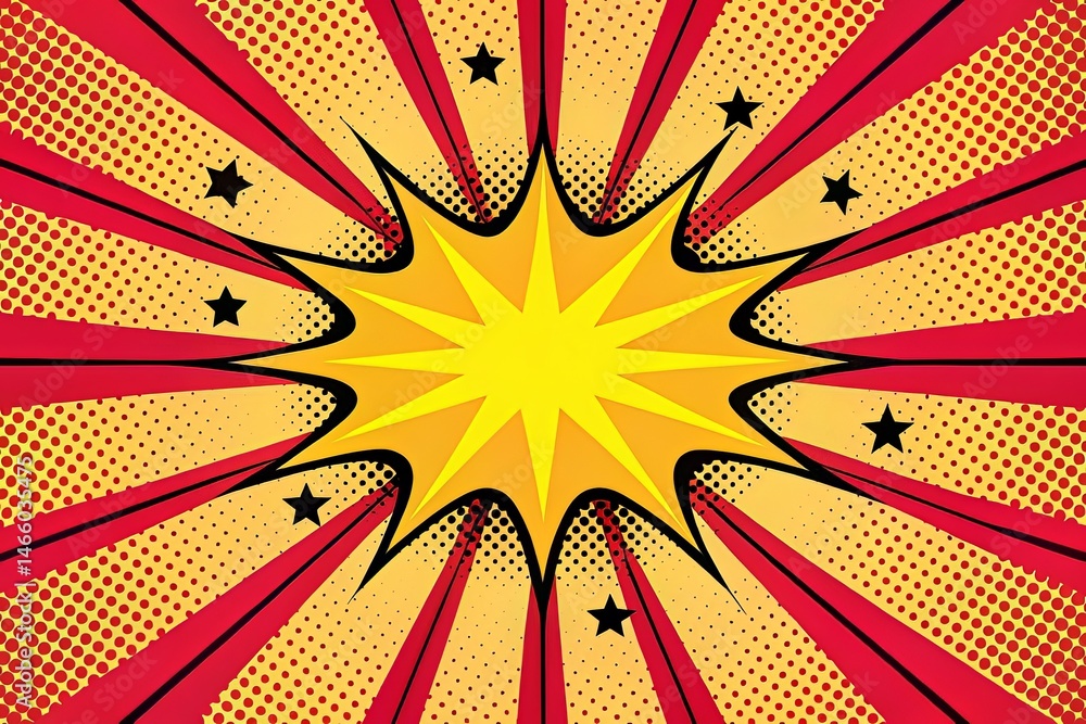Fototapeta premium Vibrant Pop Art Comic Book Style Background