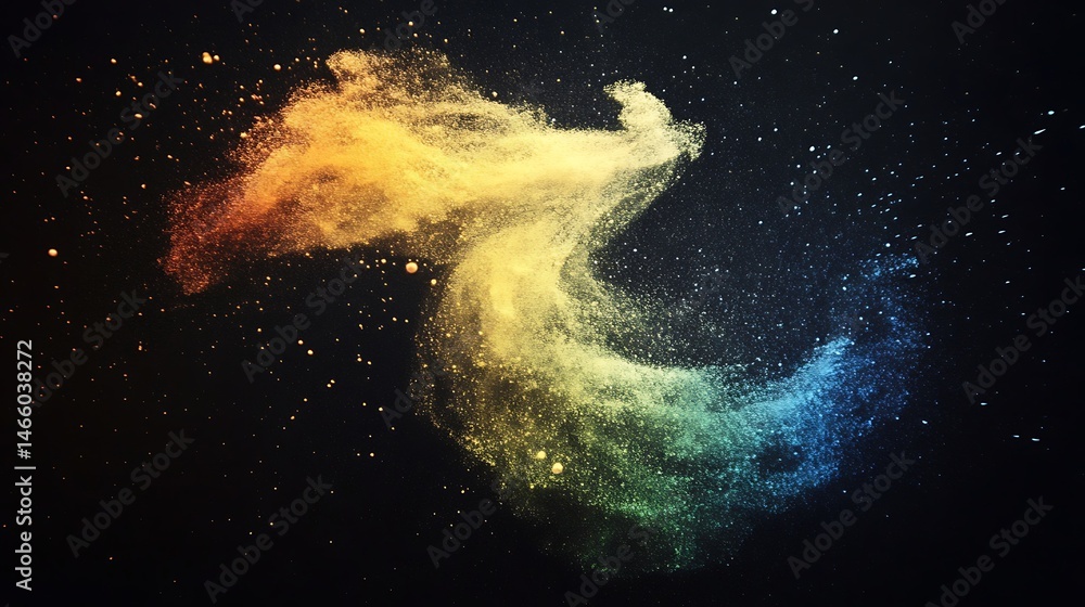 Fototapeta premium Colorful abstract swirling dust cloud
