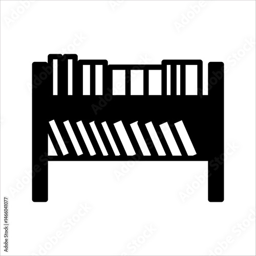 shelves with books vector illustration