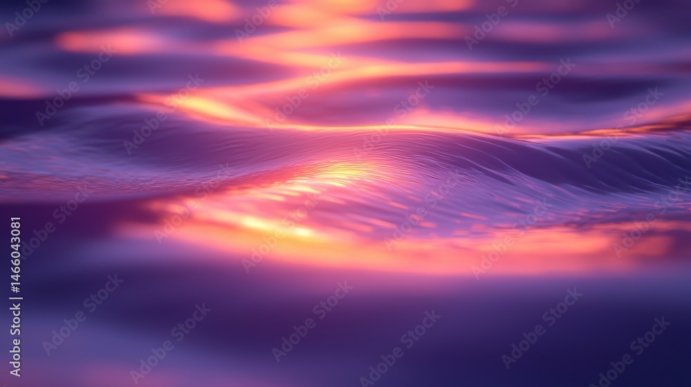 Obraz premium Tranquil Water Surface with Reflections at Sunset in Soft Colors