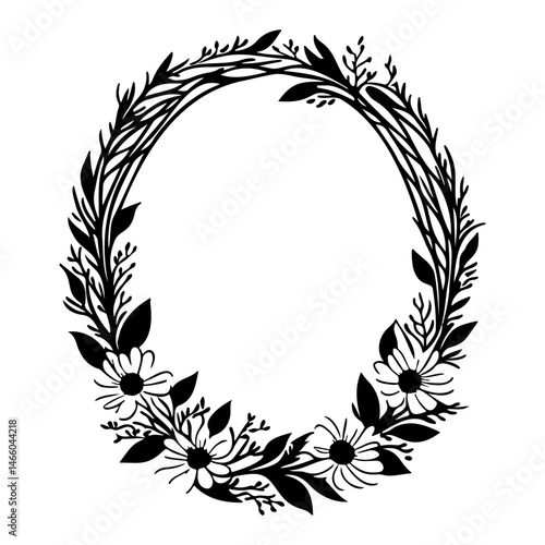 Elegant floral wreath design for invitations and decorative accents