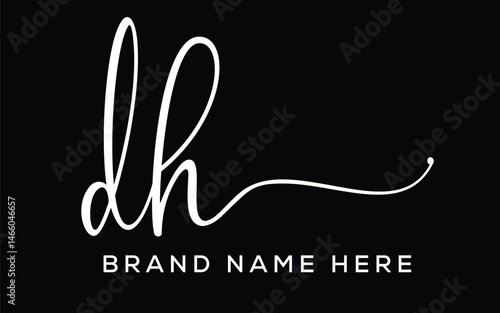 Initial D and H Logo Design and Minimalist Handwriting Style free . DH Signature Logo image.D AND H SCRIPT LOGO IMAGE,DH  SCRIPT LOGO VECTOR,DH SCRIPT LOGO PNG,DH Initial Script Beauty Logo,
