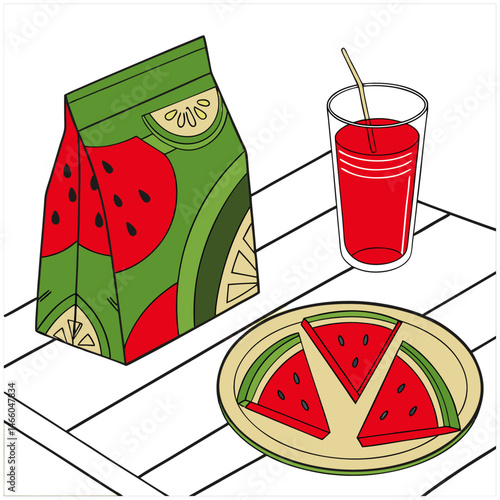 vector illustration of a watermelon