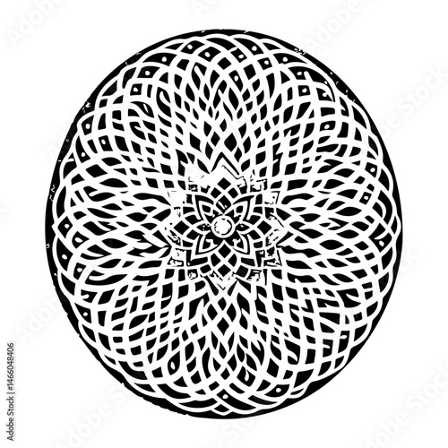 Intricate circular pattern showcasing geometric precision and artistic abstraction
