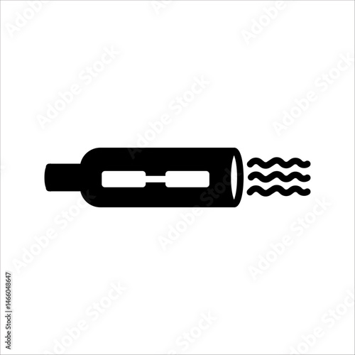 Exhaust pipe muffler vector isolated on white background.