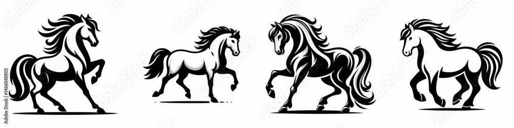The horse. Symbol Vector Clip art. Equine a quadruped mammal admire natures mustang majestic animal power. The horse. Symbol Vector Clip art. Equine a quadruped mammal admire natures mustang majestic animal power.