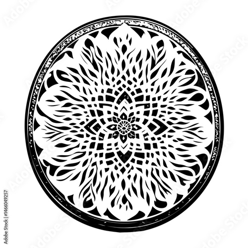 Intricate medallion design exhibiting remarkable symmetries and detailed patterns