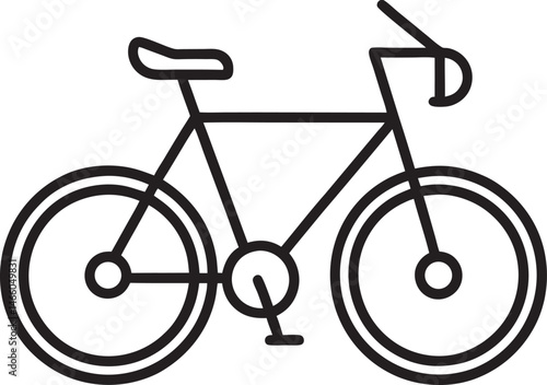 Bicycle icon line art on white background