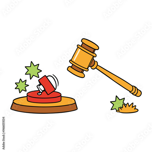 The sound of a bid gavel hitting the stand marks the final moment, signaling the end of the sale and the conclusion of the auction. The transaction is now complete.
