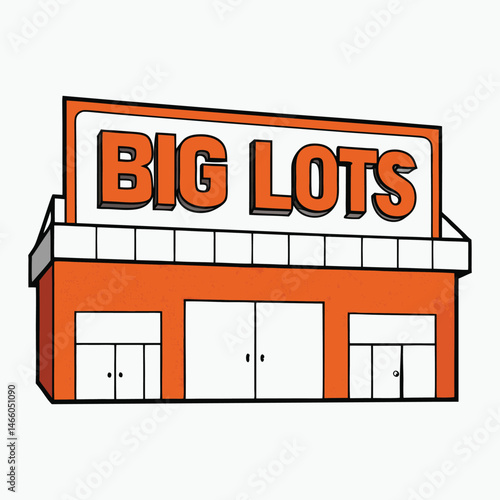 Big Lots storefront features a vibrant, welcoming entrance showcasing an array of discounted home goods, furniture, and seasonal items, all designed to offer great value to shoppers.

