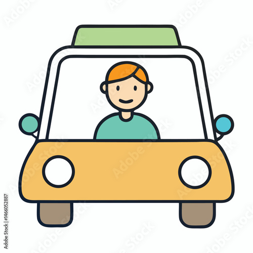 A carpooling icon symbolizes shared transportation, featuring multiple passengers in a single vehicle to reduce traffic, save energy, and lower carbon emissions, promoting eco-friendly travel.
