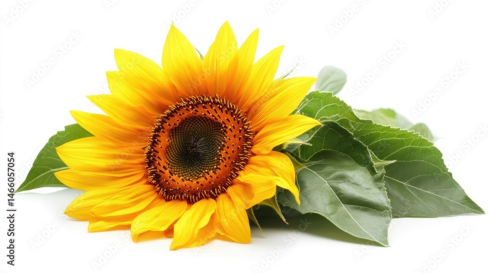 Naklejka premium sunflower on white background