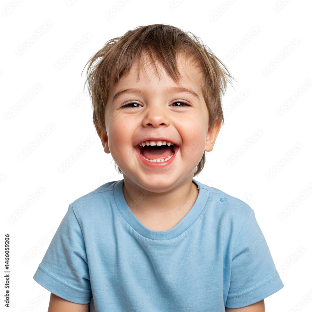 Portrait of an excited young child, a boy with his mouth wide open, isolated on a transparent background Portrait of an excited young child, a boy with his mouth wide open, isolated on a transparent background