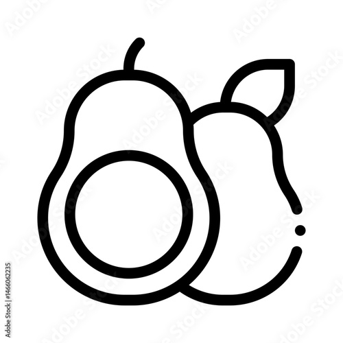 avocado line icon