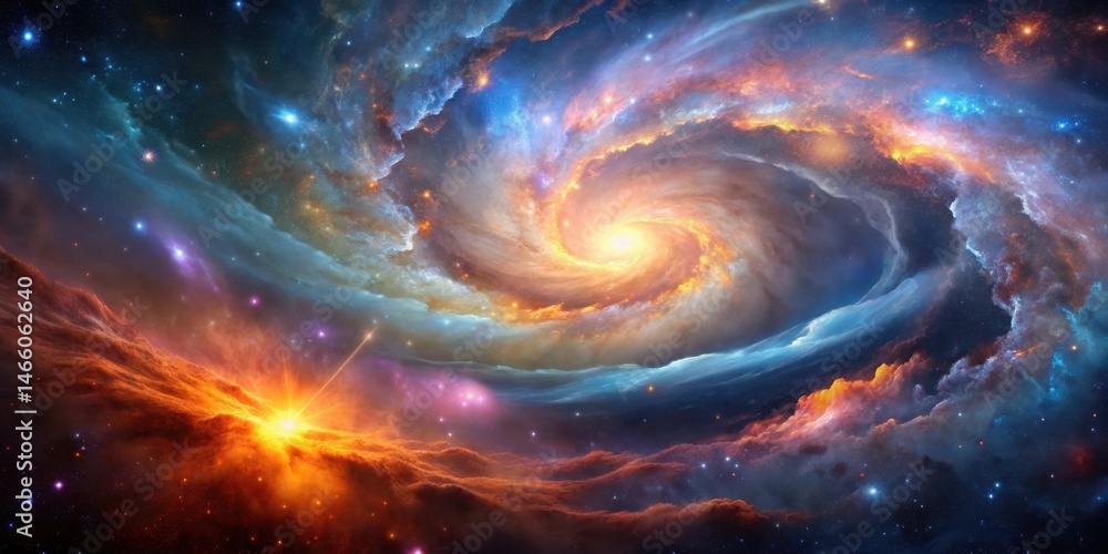 Cosmic Spiral Nebula A Celestial Tapestry of Vibrant Hues and Glowing Stars Cosmic Spiral Nebula A Celestial Tapestry of Vibrant Hues and Glowing Stars