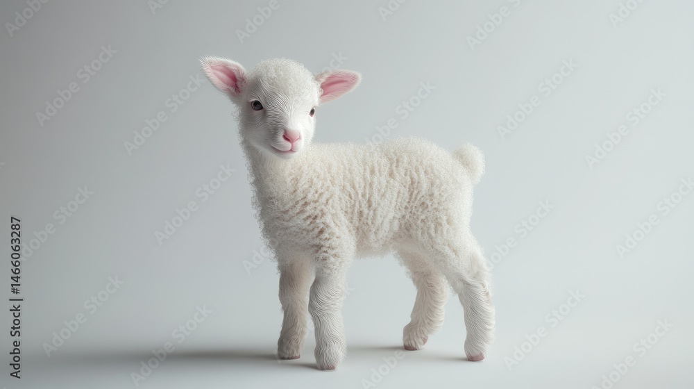Fototapeta premium white sheep with white background