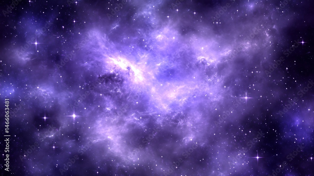 Naklejka premium Nebula of vibrant cosmic hues