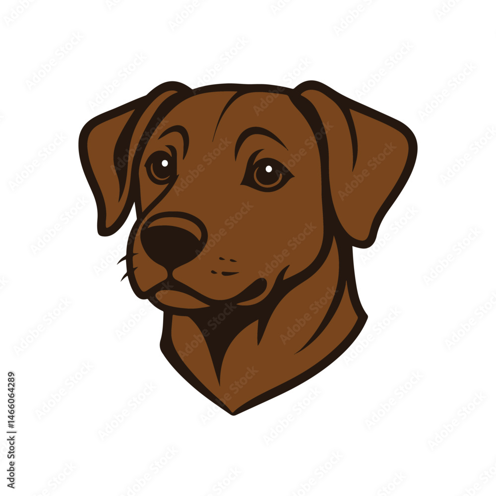 Fototapeta premium A captivating illustration of a chocolate Labrador Retriever's head. Cute Chocolate Labrador Head Illustration