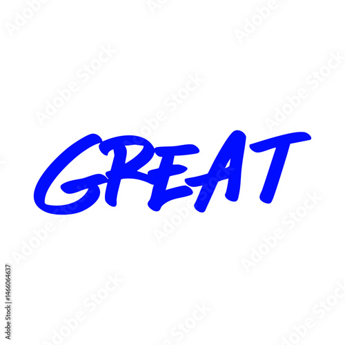 blue great word hand written