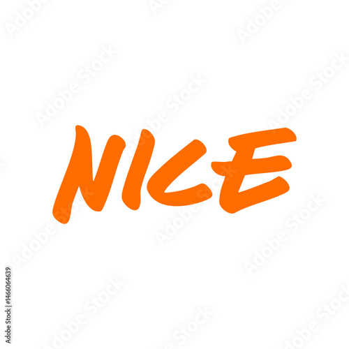 orange nice word hand written element