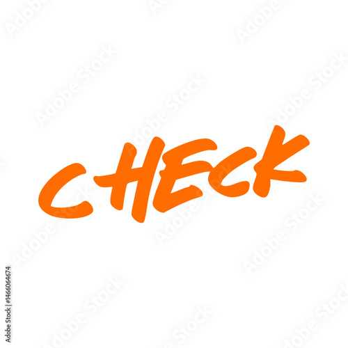 orange hand written check element