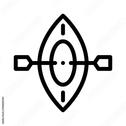 canoeing line icon