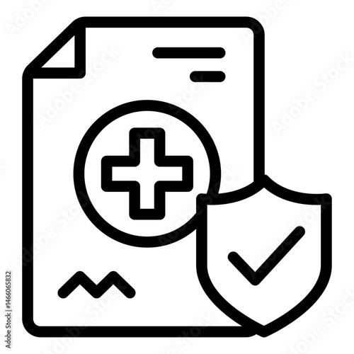 document outline icon with shield for insurance policy