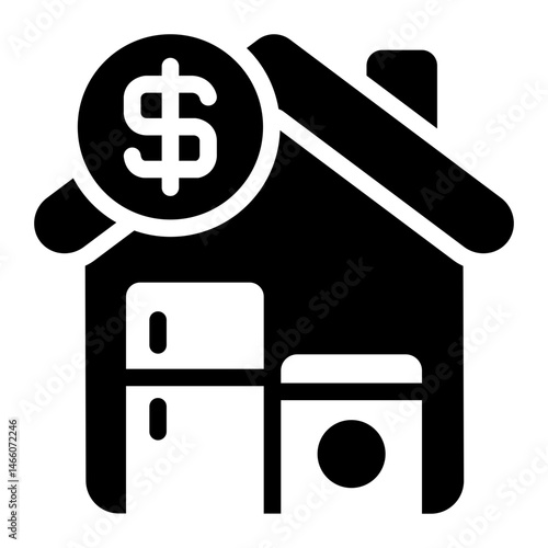 furniture glyph icon for household expense and savings tracker
