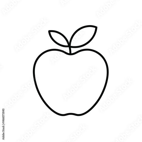 apple line art icon on a white background
