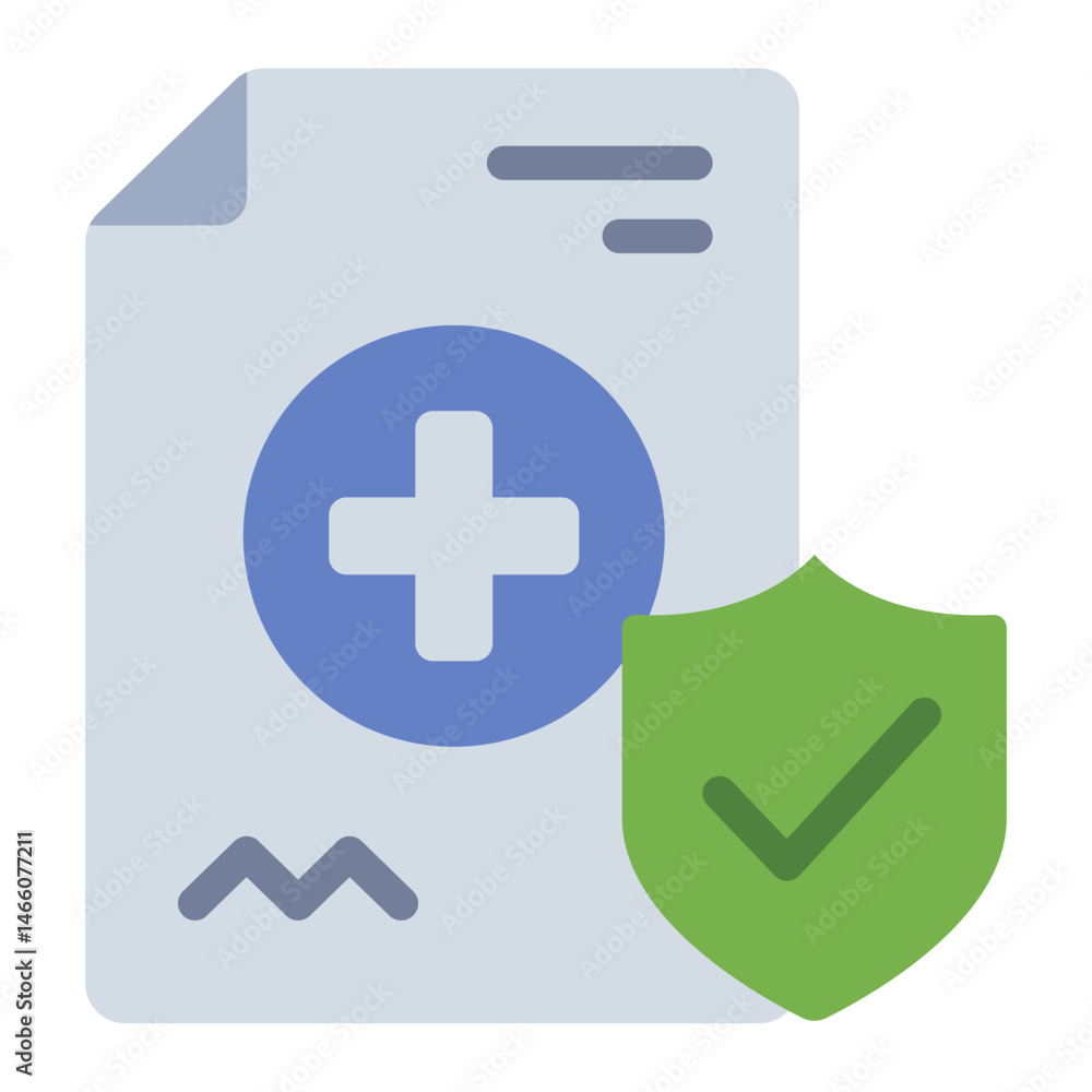 document flat icon with shield for insurance policy document flat icon with shield for insurance policy