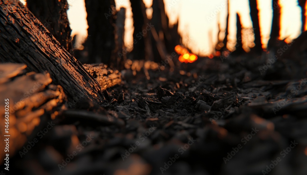 Fototapeta premium Charred remains of a fire