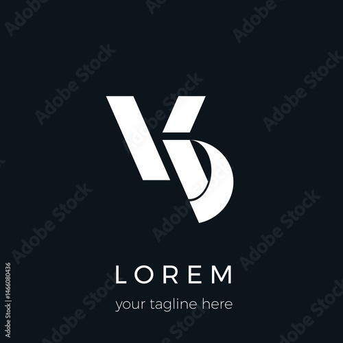 Minimalist initials logo monogram icon letter VD. Professional and universal alphabet vector design..