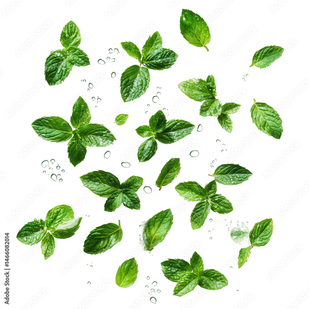 Refreshing Mint Leaves A Collection of Vibrant Green Sprigs Refreshing Mint Leaves A Collection of Vibrant Green Sprigs