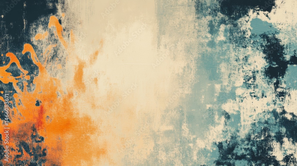 Abstract painting featuring blended hues, texture and a vintage aesthetic Abstract painting featuring blended hues, texture and a vintage aesthetic