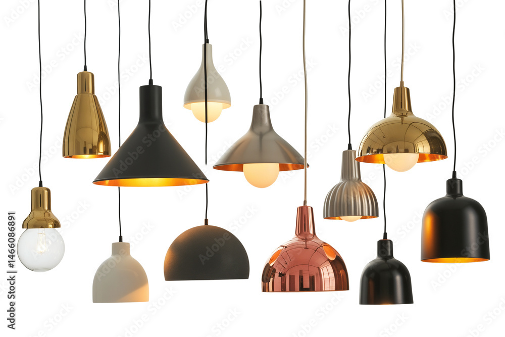 Obraz premium Unique Hanging Light Fixtures in Modern Interior Design