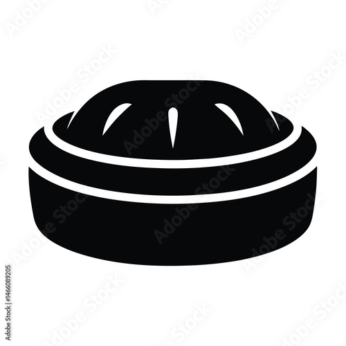 dim sum vector silhouette icon, black and white illustration of food.