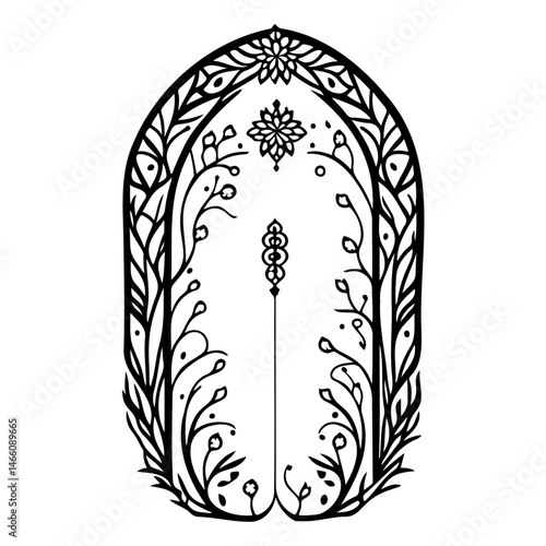 Elegant floral archway with a whimsical touch, suitable for artistic design projects