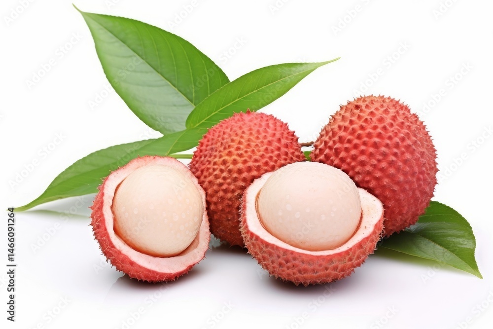lychee with leaves lychee with leaves