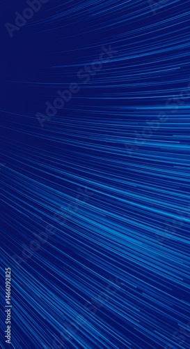 Deep Blue Abstract: Curving Lines, Digital Art