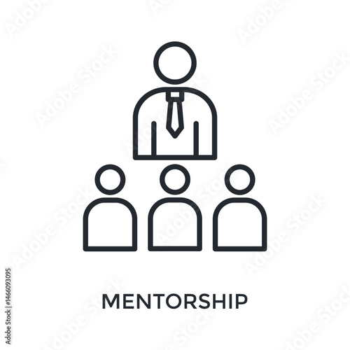 Mentorship Icon Outline Style. Vector Illustration For Graphic Design