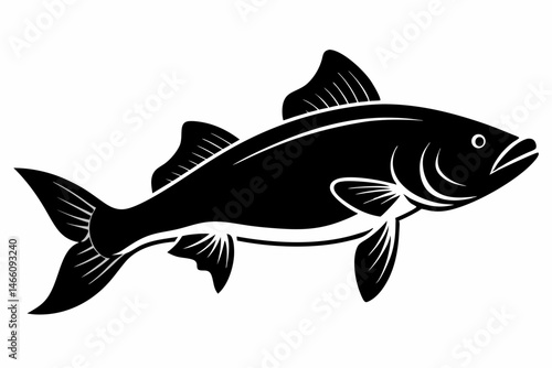 bowfin sihouette black vector